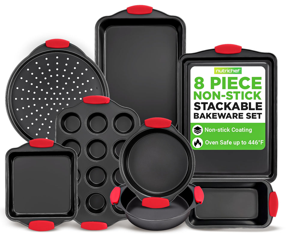 NutriChef nonstick baking pan set inside view with effortless release and even heating