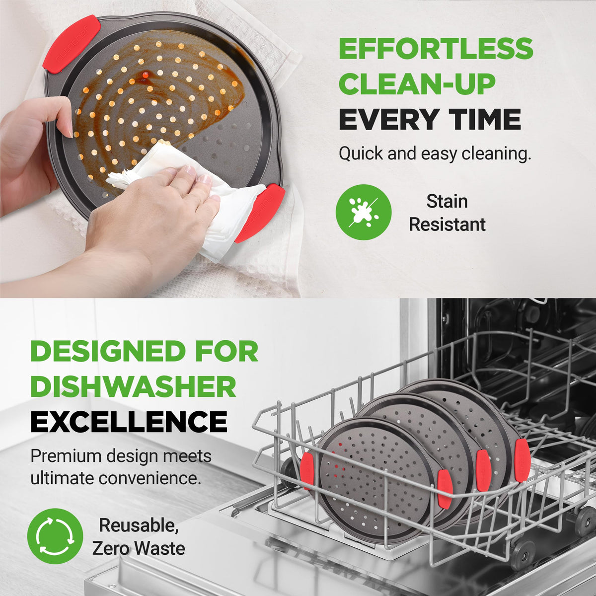 NutriChef nonstick coating enables easy release and cleanup