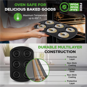 NutriChef donut pans dimensions 12.59 by 8.26 by 0.91 inches