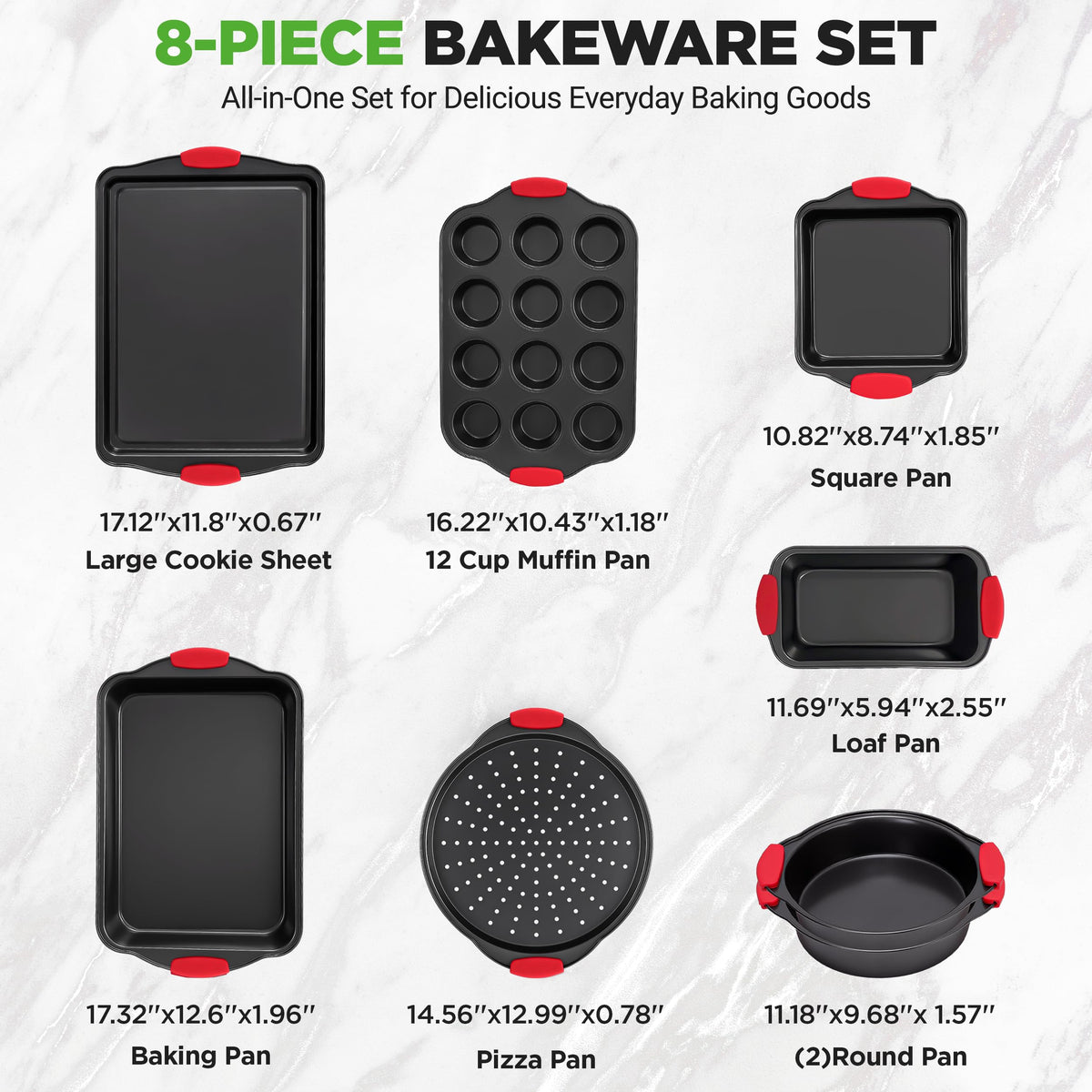 NutriChef nonstick round pans pair for versatile cakes and muffins