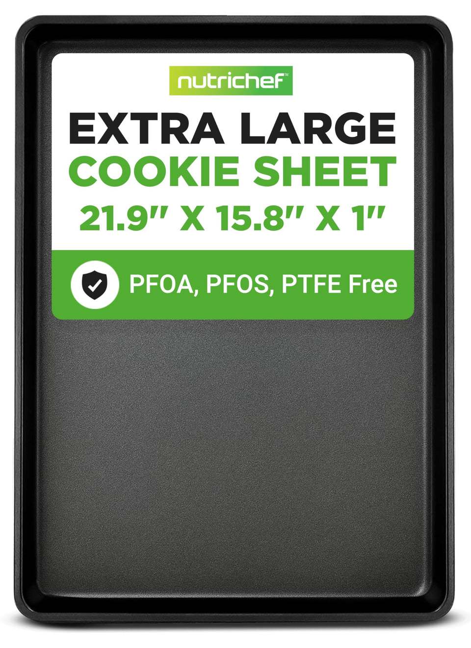 NutriChef nonstick XL cookie sheet pan for large-batch baking and easy release.