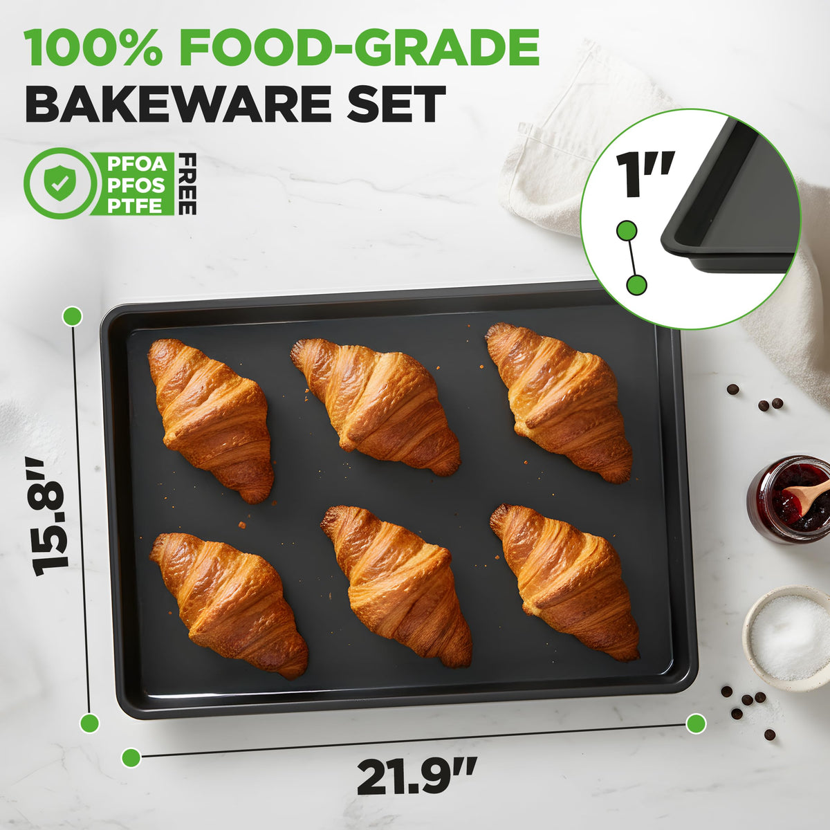 NutriChef pan tested to 446°F for versatile oven cooking.