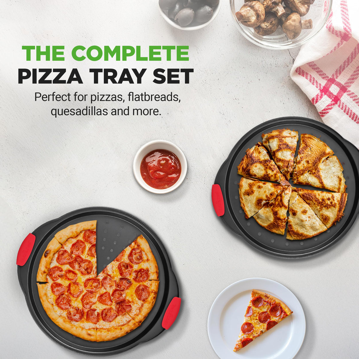 NutriChef oven-safe bakeware up to 446°F for versatile cooking.