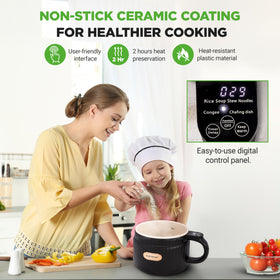 NutriChef rice cooker digital control panel enables precise, effortless cooking adjustments.