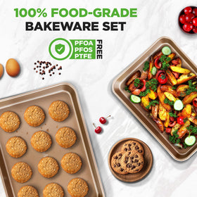 NutriChef rimmed-border design prevents spills during oven use.
