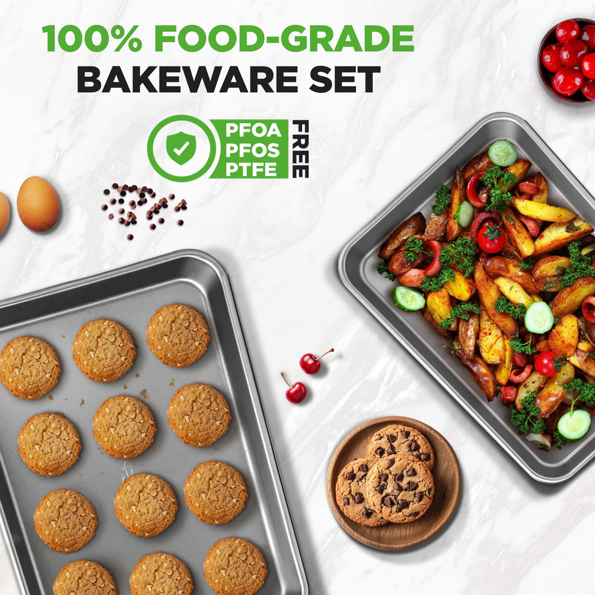 NutriChef rimmed border in oven use prevents spills and supports even heat