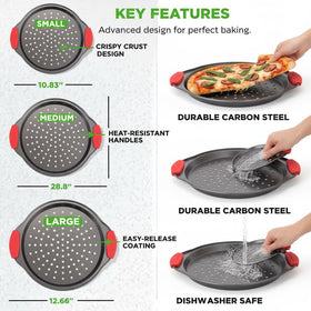 NutriChef round perforated pan promoting air circulation for crisp crust