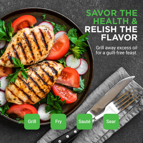 NutriChef seasoned surface provides easy release and simple cleaning after cooking