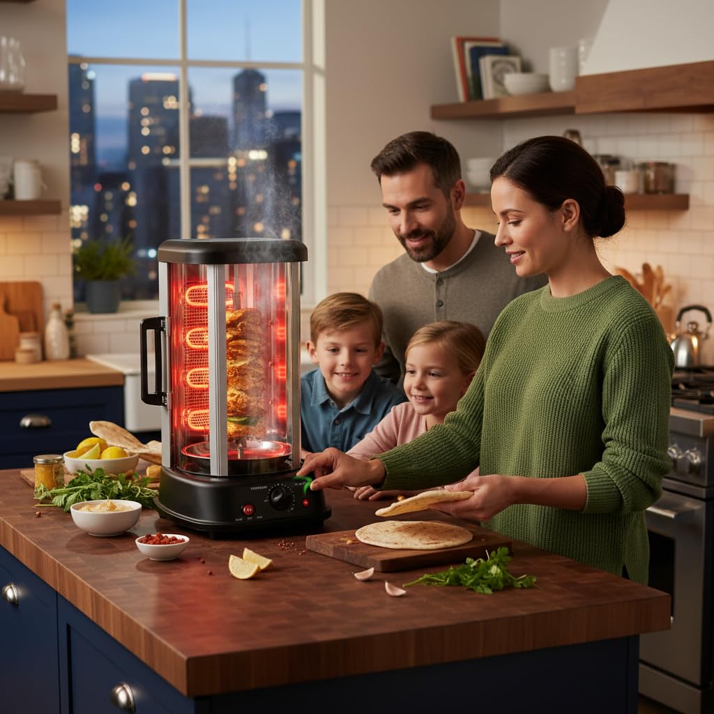 NutriChef shawarma oven control panel for precise heat and timing
