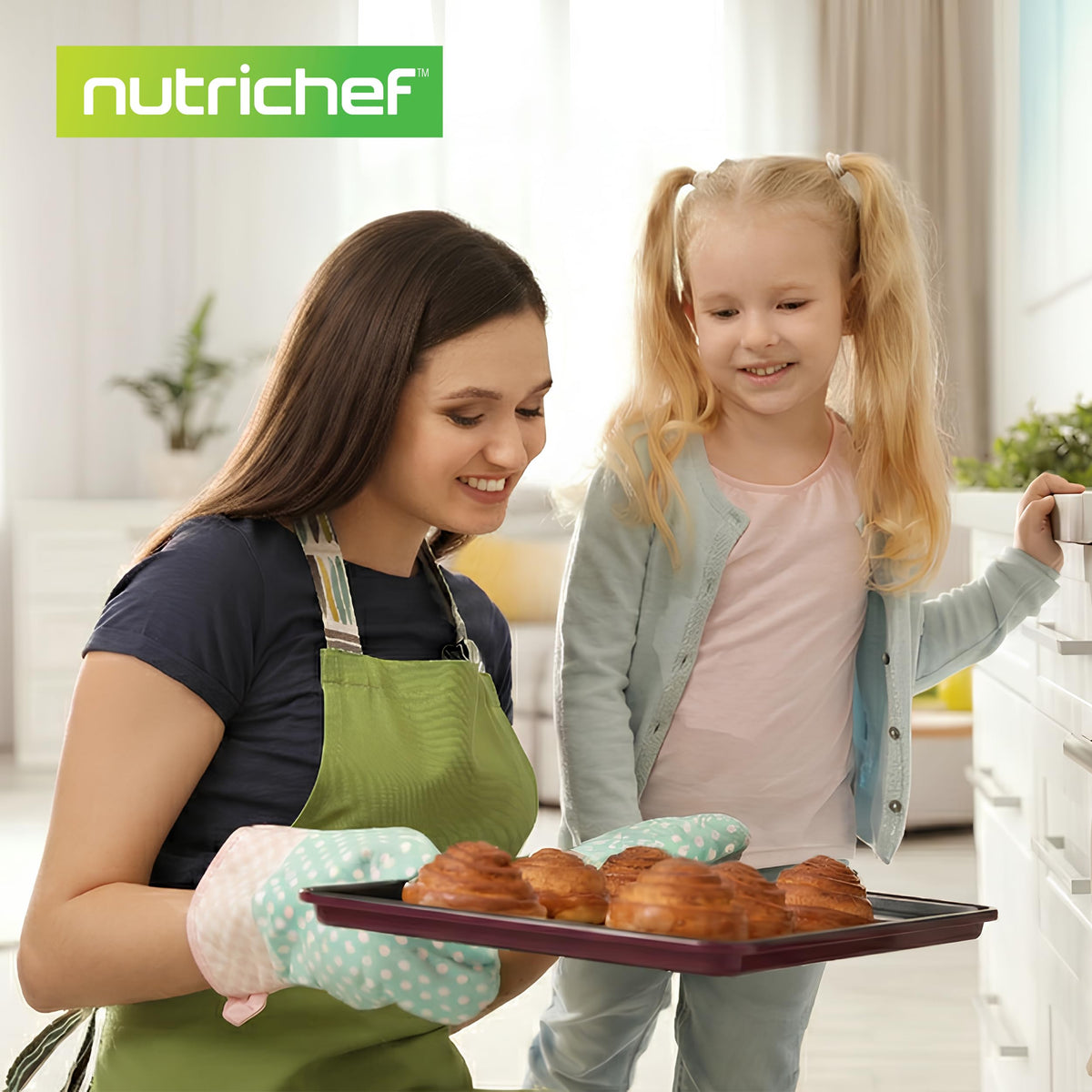 NutriChef sheet pans set displayed for cookies and sheet-bake meals