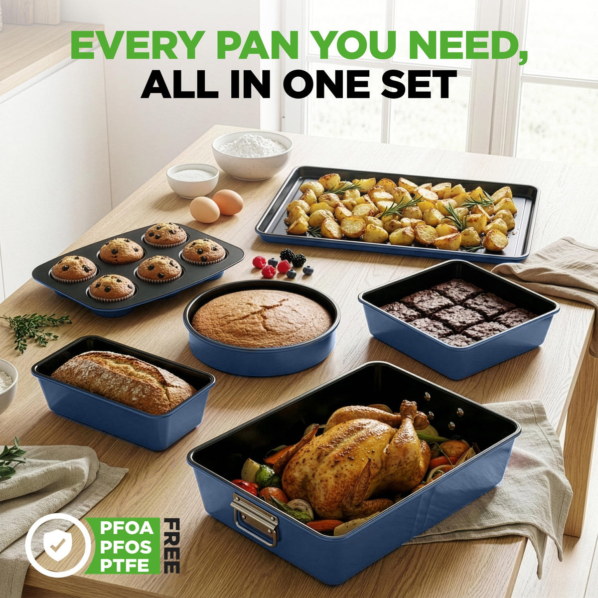 NutriChef square cake pan for versatile baking and desserts
