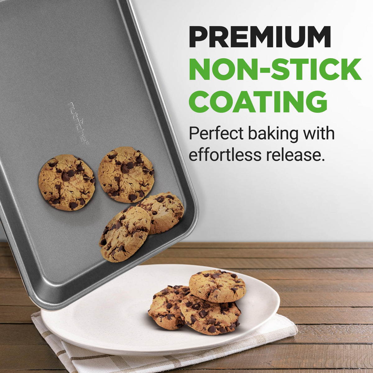 NutriChef stackable bake pans save cabinet space and simplify storage