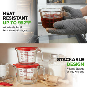 NutriChef stackable measuring cups save counter space.
