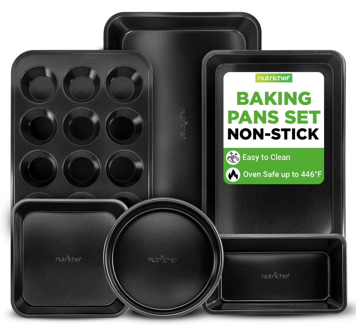 NutriChef stackable non-stick cookie sheet for effortless release and even browning.