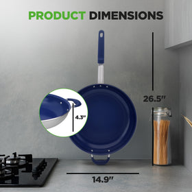 NutriChef stain-resistant surface — easy cleaning after frying or sautéing