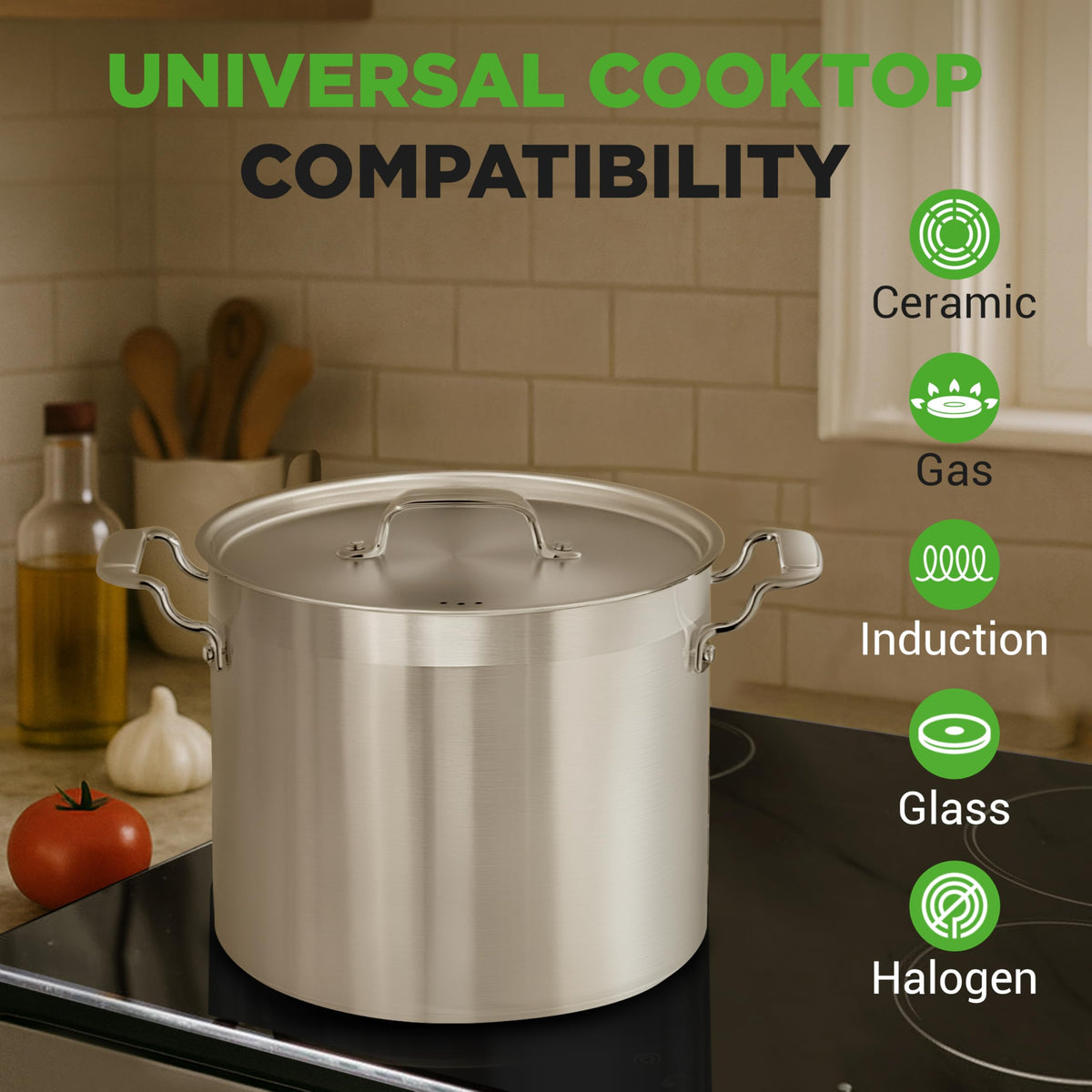 NutriChef stockpot offers even heat distribution for soups and stews