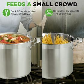 NutriChef stainless steel lid locks in flavor during cooking