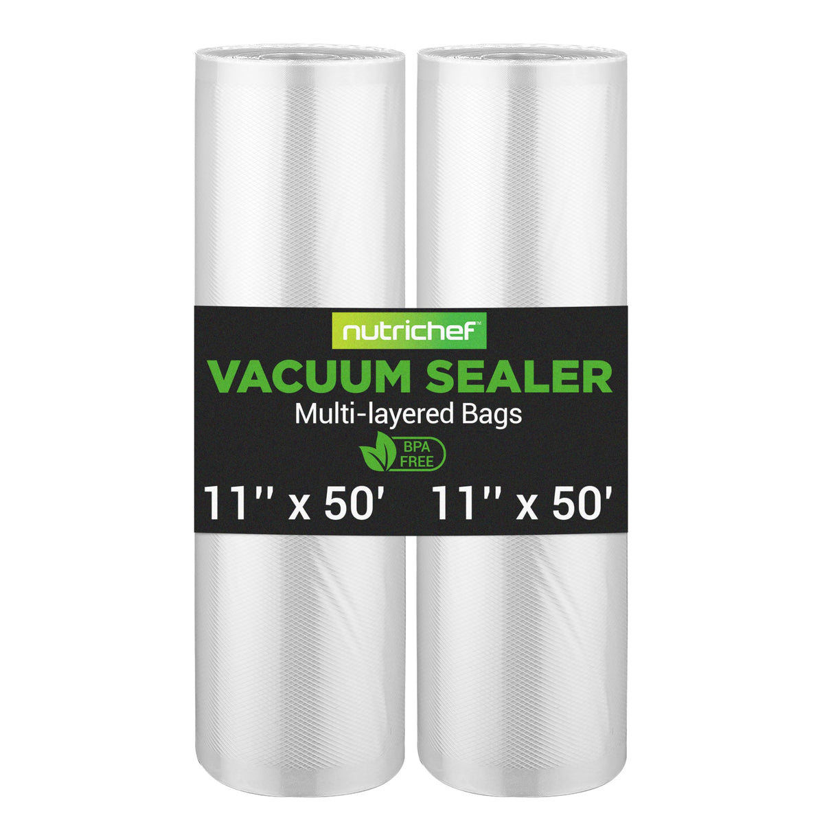 NutriChef vacuum bag roll with embossed channels for stronger suction.