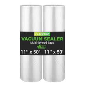 NutriChef vacuum bag roll with embossed channels for stronger suction.