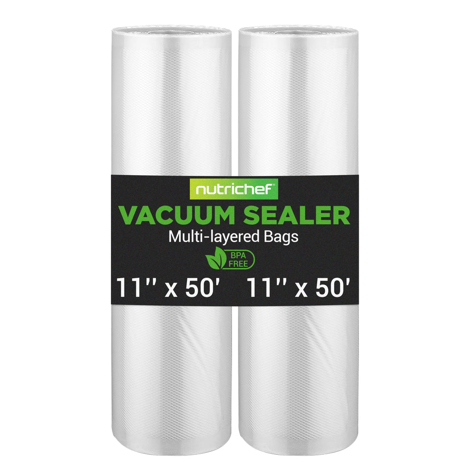 NutriChef vacuum bag roll with embossed channels for stronger suction.