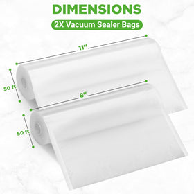 NutriChef vacuum bags 11in-50ft roll ideal for larger portions and sous vide prep