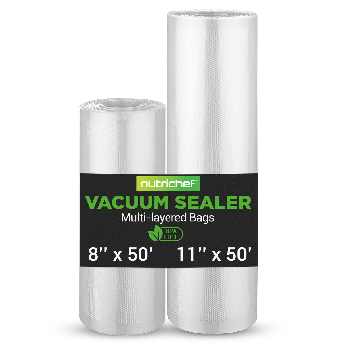 NutriChef vacuum bags 8in-50ft roll for portioning and freezing to preserve freshness