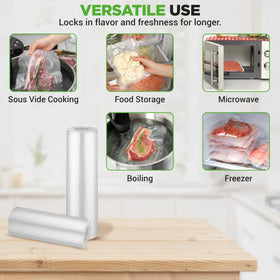 NutriChef vacuum bags with embossed channels for strong seals and leak prevention