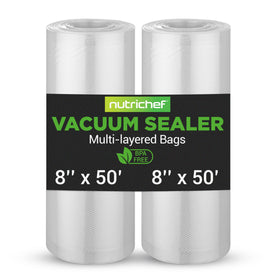 NutriChef vacuum sealer bags 8x50 roll with embossed channels for stronger seals and freshness