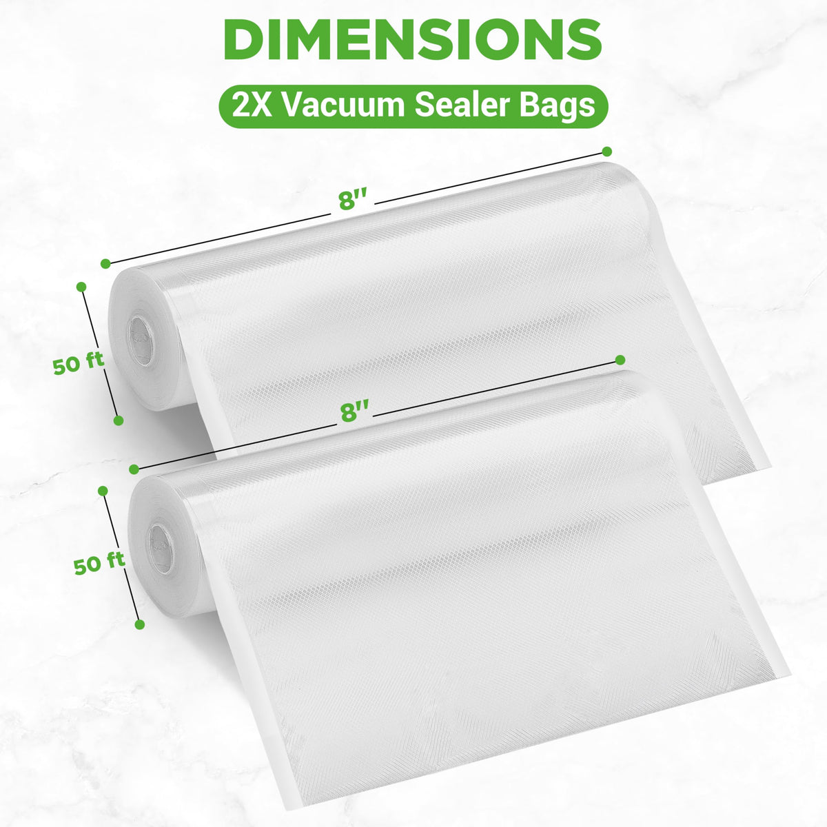 NutriChef vacuum sealer bags 8x50 roll sous-vide-ready for precise cooking