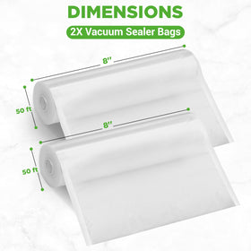 NutriChef vacuum sealer bags 8x50 roll sous-vide-ready for precise cooking