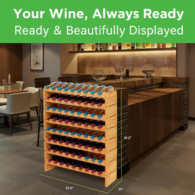 NutriChef wine rack 8-tier modular design for flexible storage options.
