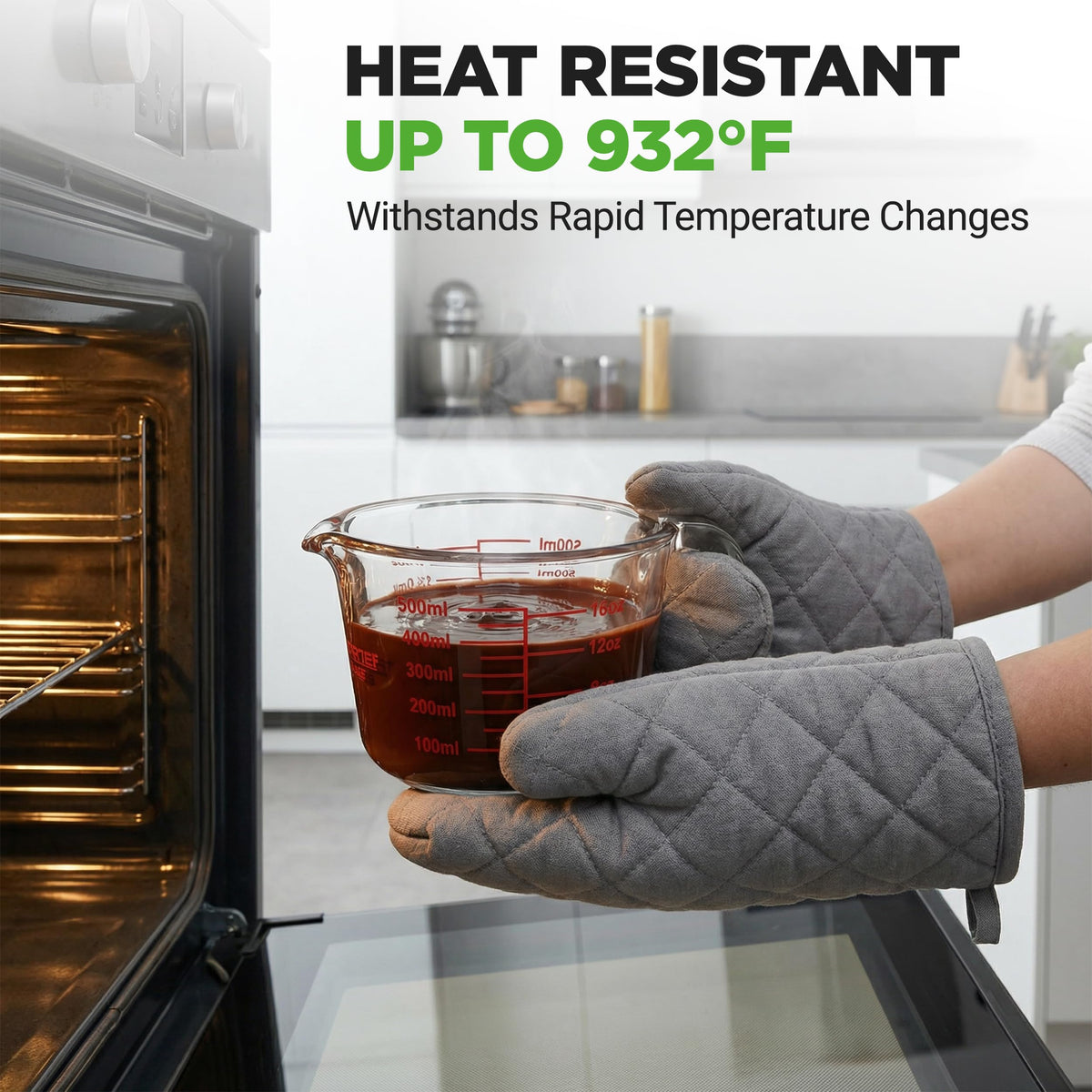 NutriChef dishwasher-safe glass measures and cleans easily