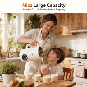 Nutrikeep 18-hour delay start for ready-in-the-morning milk or drinks.