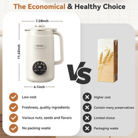 Nutrikeep keep-warm function maintains beverage temperature for hours.