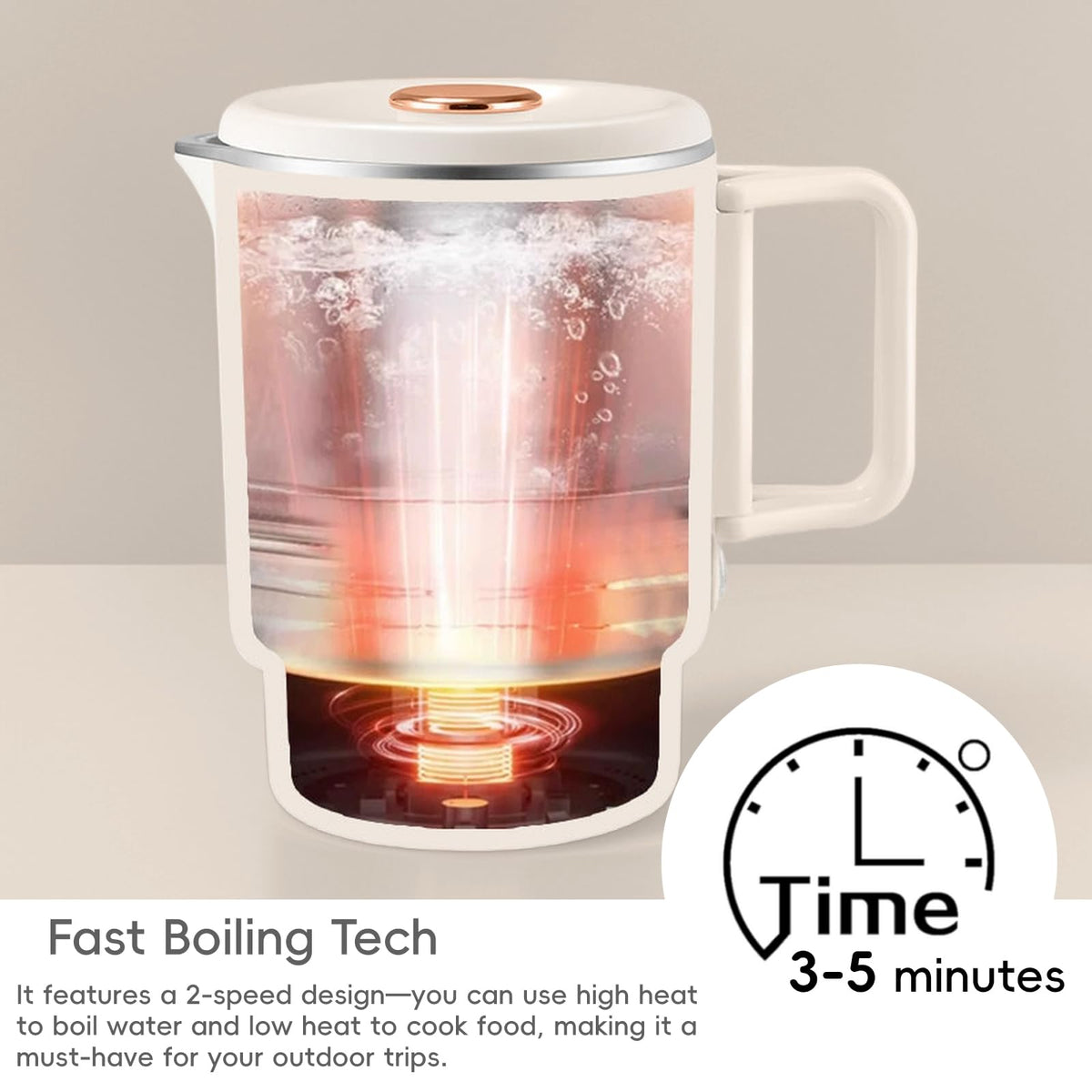 Nutrimakerx 21oz kettle heats water quickly for coffee.
