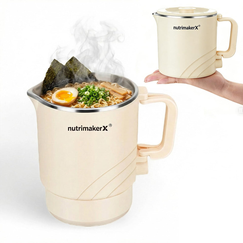 Nutrimakerx electric hot pot with 1.5L stainless steel inner pot for safe, quick meals.