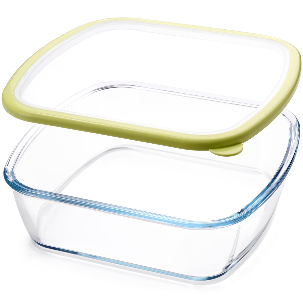 NUTRIUPS 9x9 glass baking dish with lid for even heating and storage.