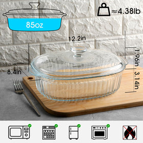 NUTRIUPS borosilicate glass highlights a sturdy, heat-resistant baking surface.