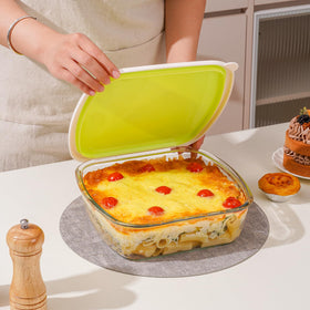 NUTRIUPS dish shown with lasagna ready to bake