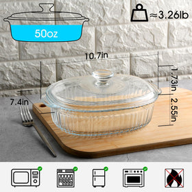 NUTRIUPS glass lid with knob seals in moisture while baking.