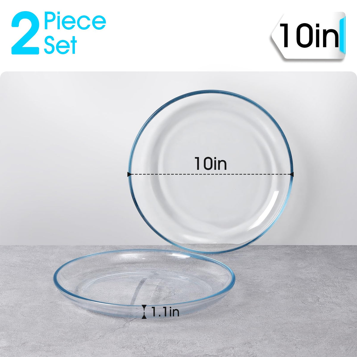 Nutriups lipped-edge plate highlights the clear glass finish for pasta and salads.