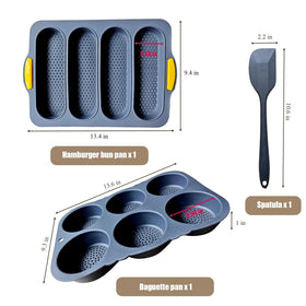 Nuuubik baguette pan silicone nonstick release improves dough removal and cleanup.