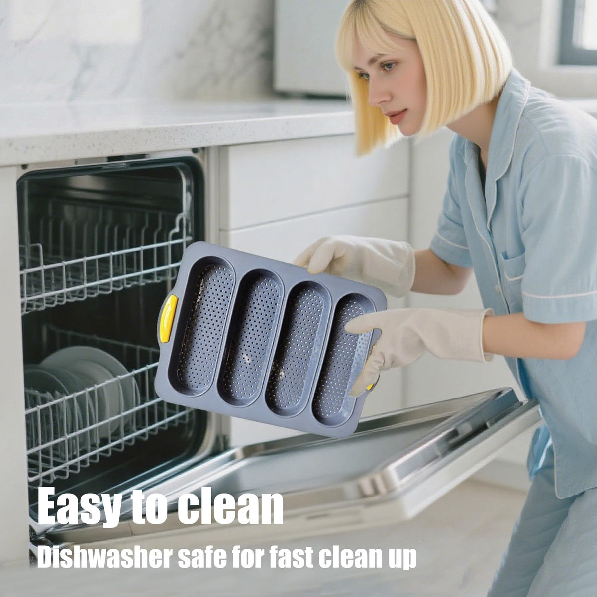 Nuuubik food-safe silicone withstands high heat for versatile oven to fridge use.