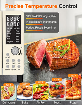 Nuwave Bravo Pro digital display shows precise temperature and timer controls.