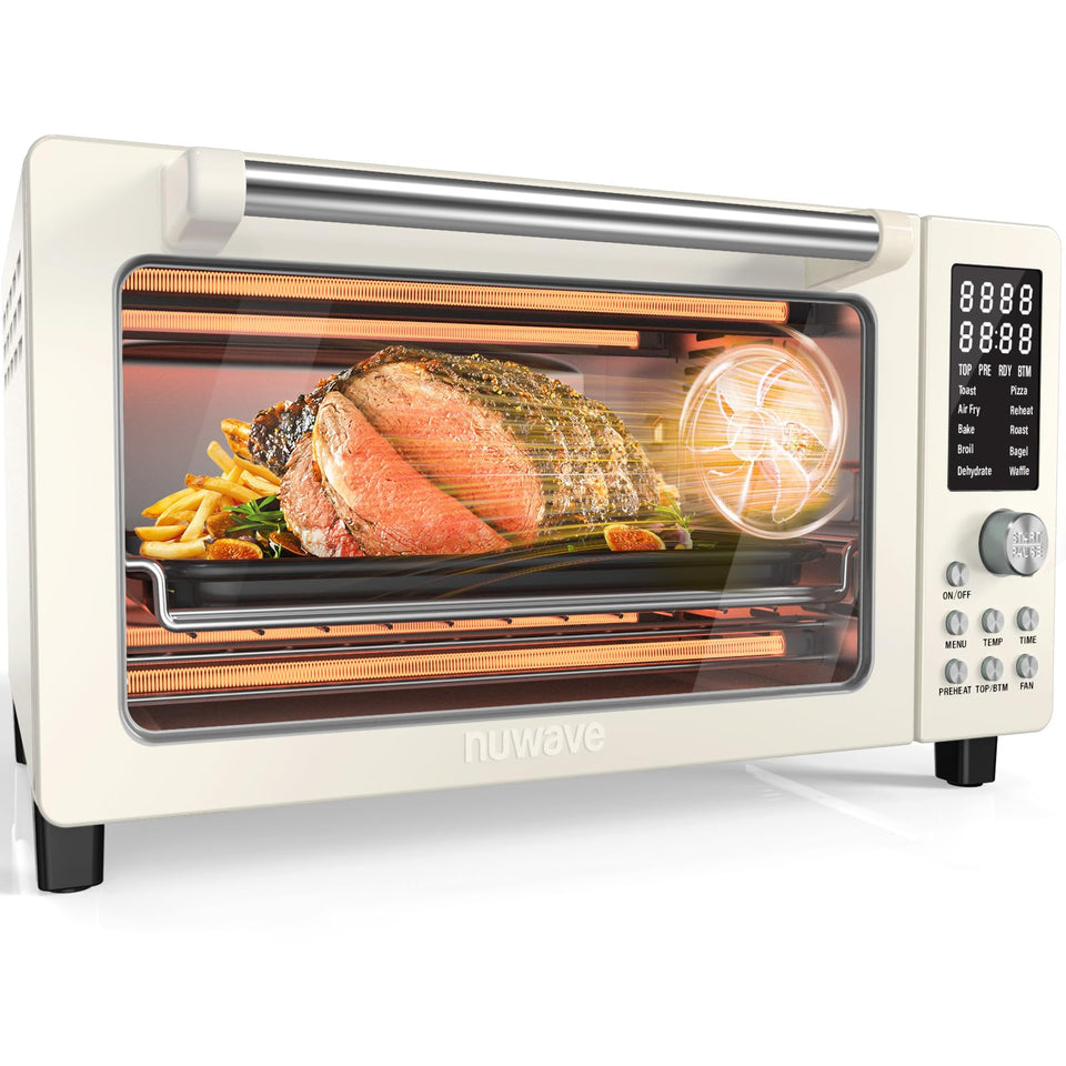 Nuwave Bravo Pro front view shows compact, space-saving countertop design.