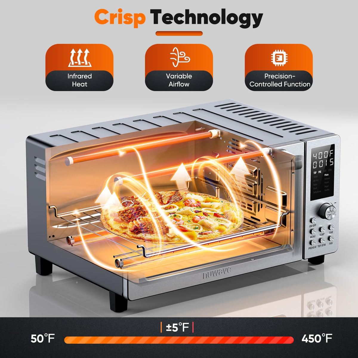 Nuwave Bravo Pro high-speed fan delivers faster crisping and golden results