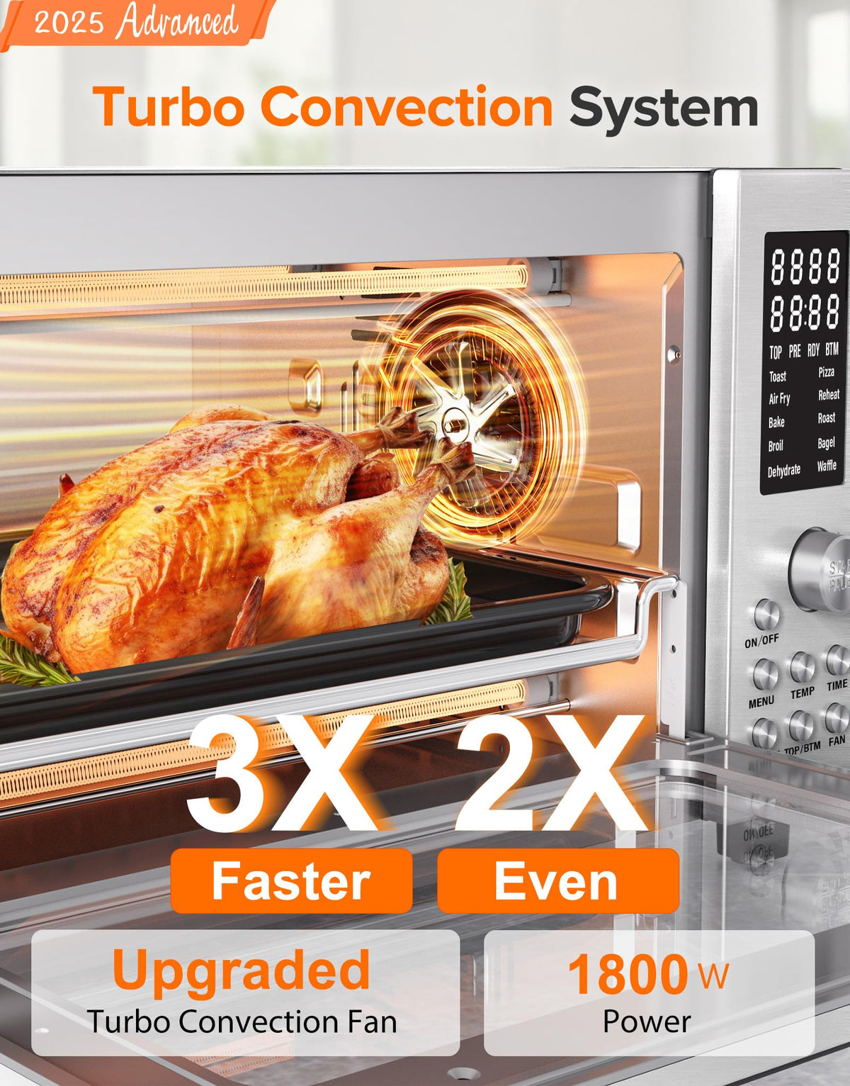 Nuwave Bravo Pro interior cooking shows even heat across racks.