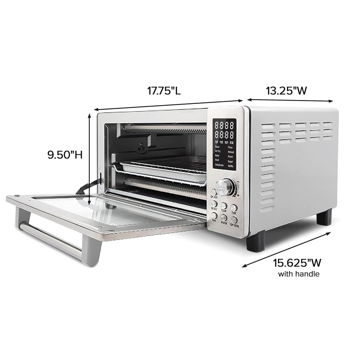 Nuwave Bravo removable crumb tray simplifies cleanup after meals.