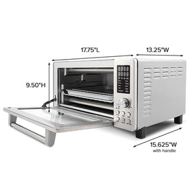Nuwave Bravo removable crumb tray simplifies cleanup after meals.