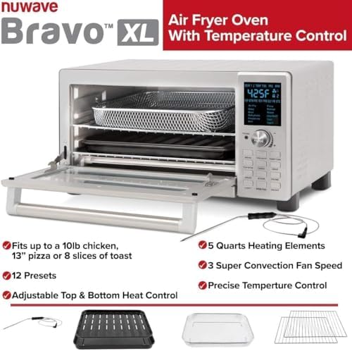 Nuwave Bravo XL interior with multiple rack positions for flexible cooking.